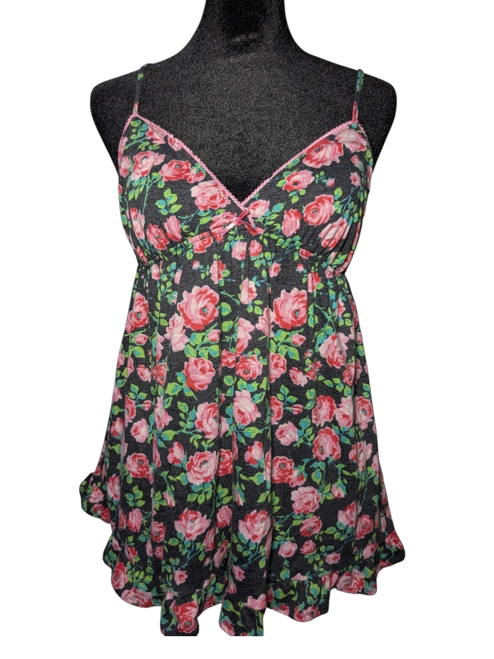 Vintage Y2K Victoria's Secret Floral Babydoll Cami Top Coquette – Size L